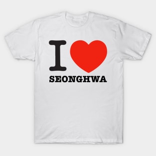 i love ateez seonghwa heart atiny | Morcaworks T-Shirt